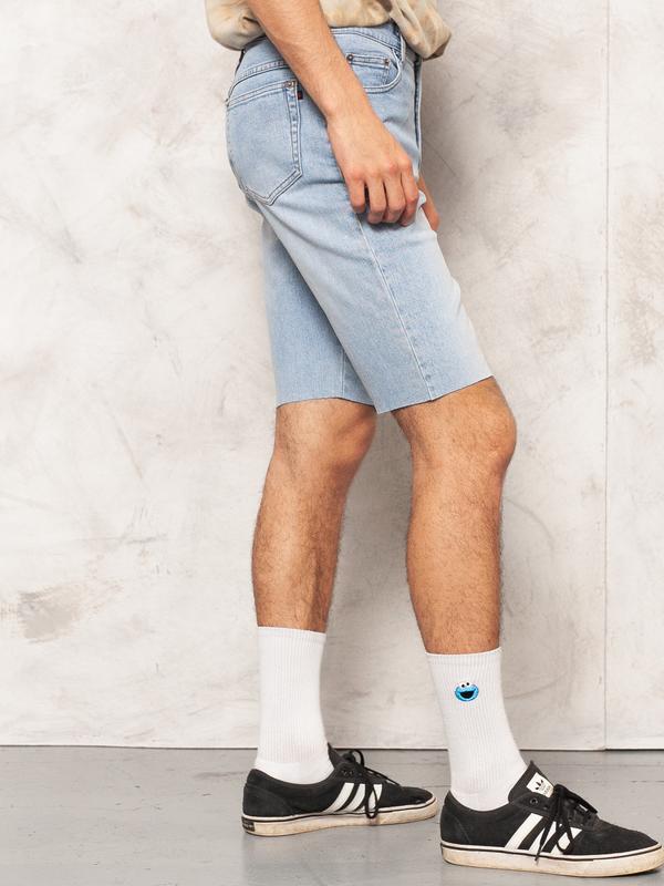 Mens denim cutoff shorts shop