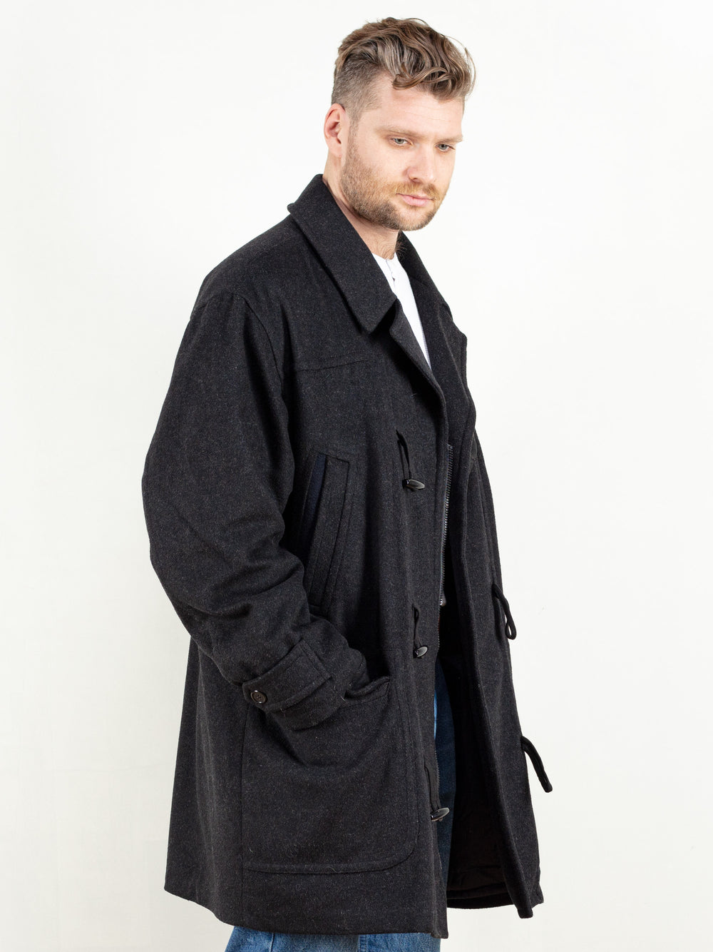 Vintage 90's Grey Wool Parka Coat - NorthernGrip