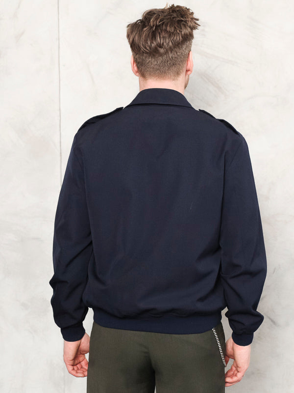 Vintage RAF Jacket military surplus navy blue army field jacket zip up men clothing outerwear boyfriend gift size medium m
