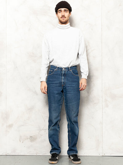 Vintage 90s Men Jeans denim pants ligt wash zipper fly men's clothing boyfriend gift size L