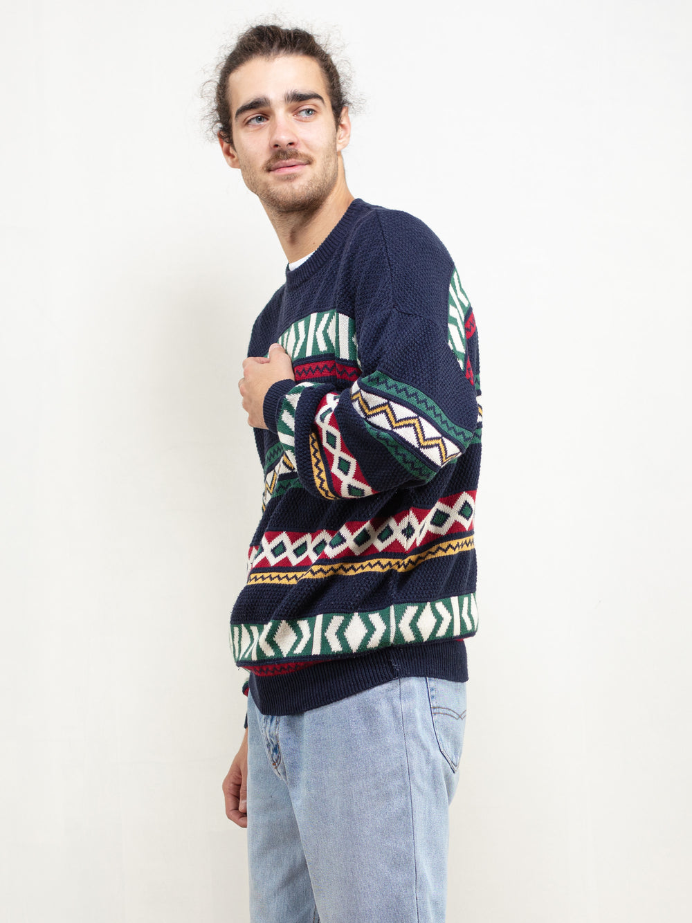 Vintage 90's Men Patterned Sweater - NorthernGrip