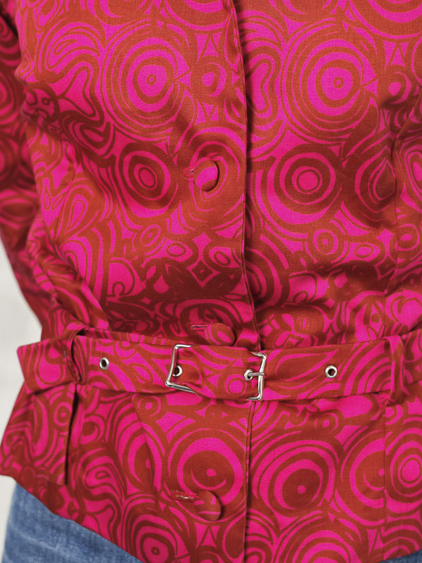Women Mod Top 80s vintage blouse light summer jacket pink blouse patterned button down shirt minimalist top retro evening wear size small