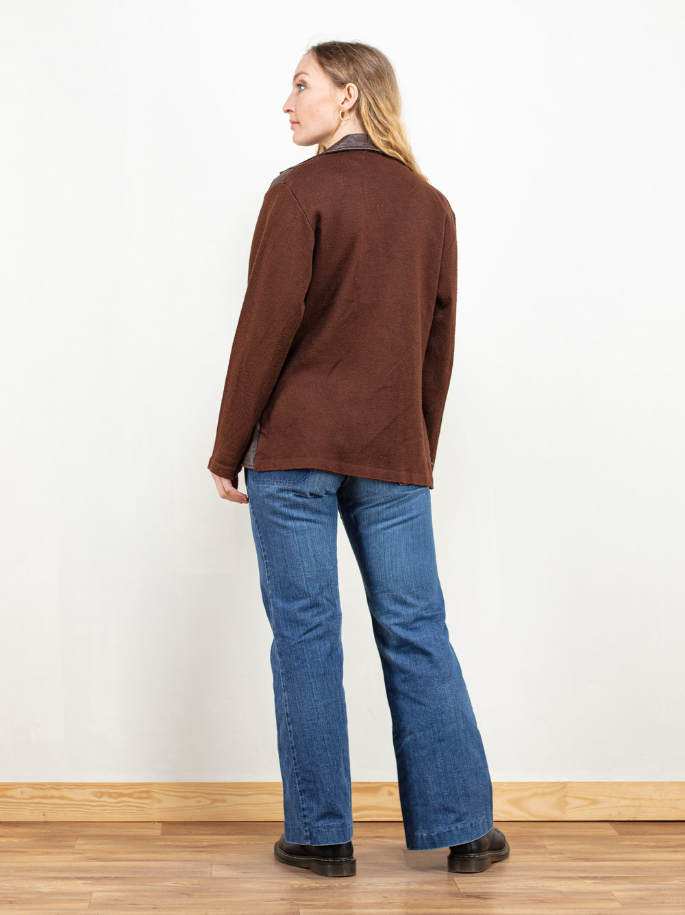 Vintage Women 70's Knit Leather Jacket - NorthernGrip