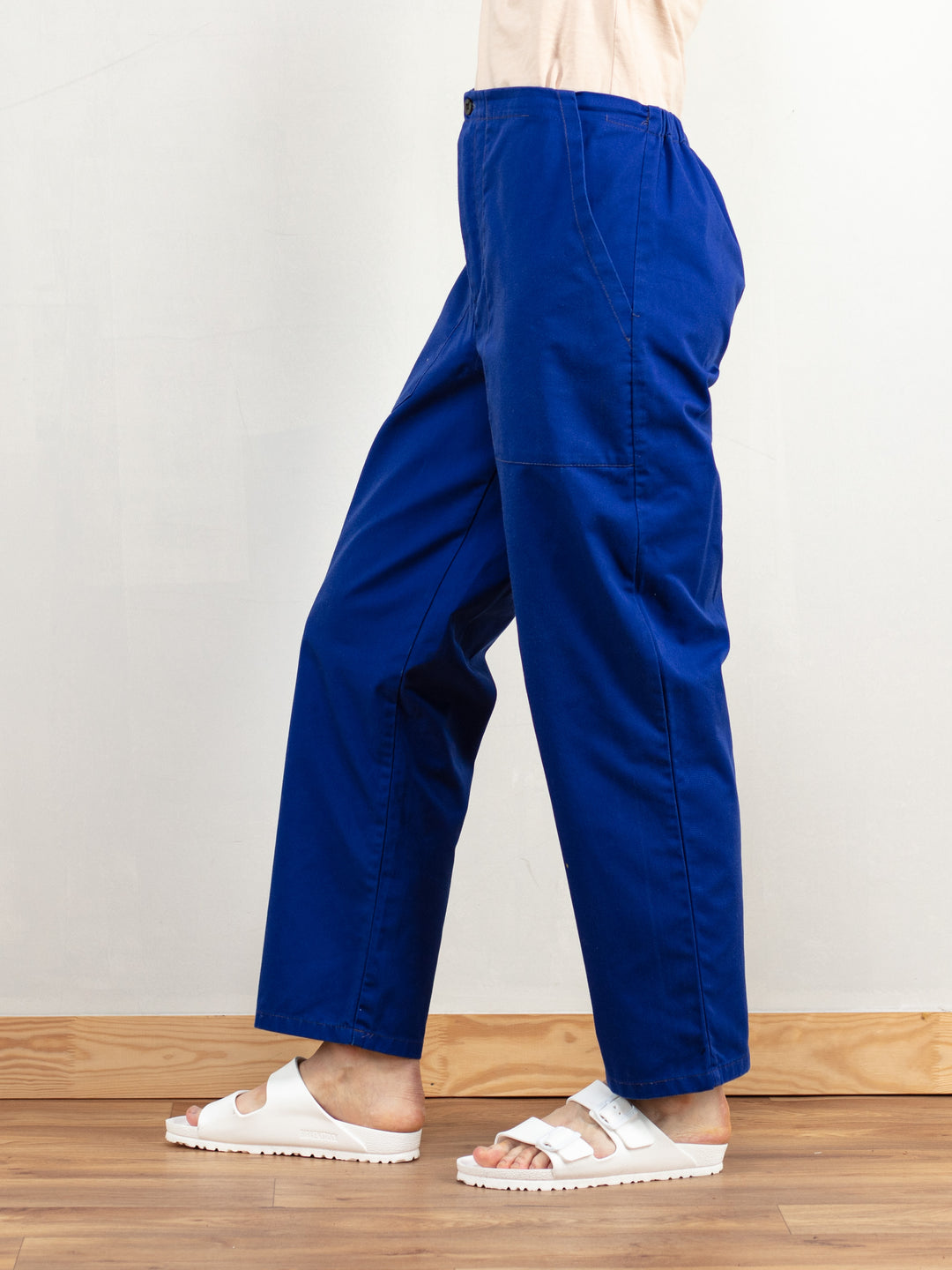 Women Work Pants vintage 90s workwear blue cargo casual pants straight painter pants high rise utility pants vintage clothing size small